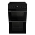 Hisense HDCEC5C10B 50cm Double Oven Electric Cooker with Ceramic Hob Black - A Rated
