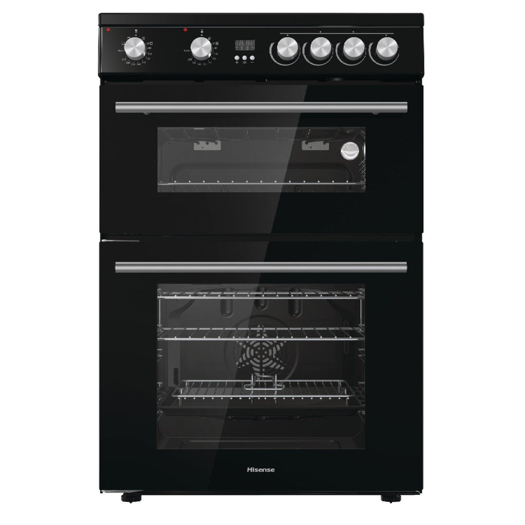 Hisense HDE3211BBUK 60cm Double Oven Electric Cooker with Ceramic Hob Black - A+ Rated