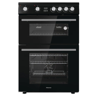 Hisense HDE3211BBUK 60cm Double Oven Electric Cooker with Ceramic Hob Black - A+ Rated