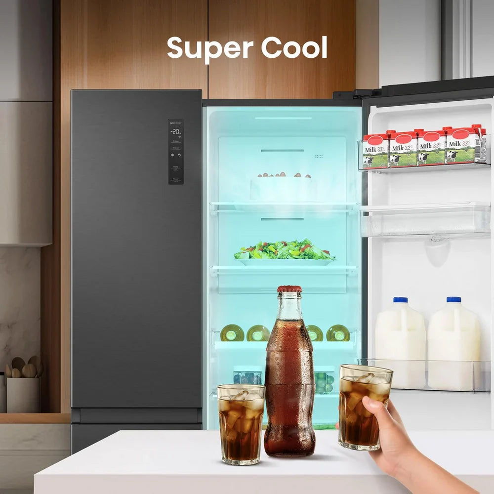Hisense RS840N4WFE Freestanding Frost Free American Fridge Freezer Black Stainless Steel