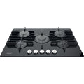 Hotpoint FTGHG751DHBK 75cm 5 Burner Gas on Glass Hob with Vertical Flame Black