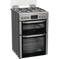 Hotpoint HDD6GDC2WX 60cm Dual Fuel Double Cooker with Glass Lid Stainless Steel