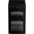 Hotpoint HDE5VDCB 50cm Electric Double Cooker with Ceramic Hob Black