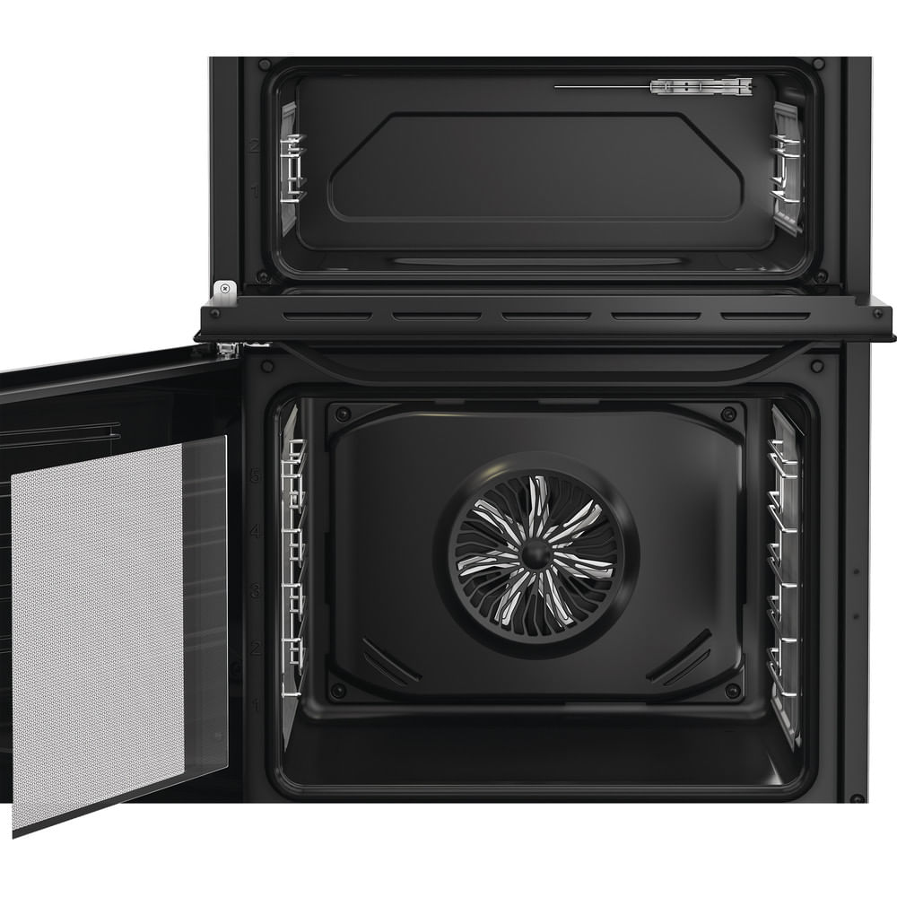 Hotpoint HDE6IDC2B1 60cm Electric Double Cooker with Induction Hob Black