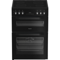 Hotpoint HDE6VDB1 Freestanding Electric Double Cooker With Ceramic Hob Black