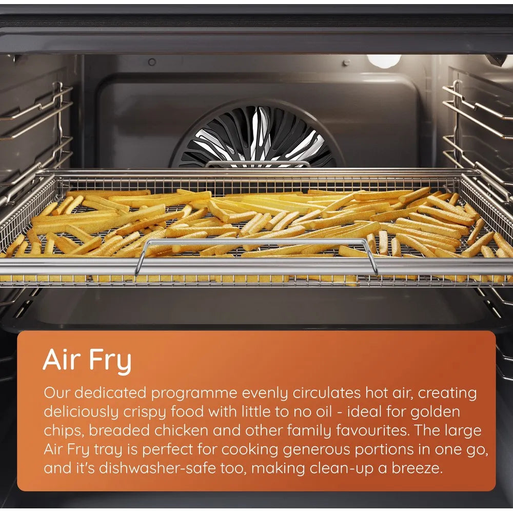 Hotpoint HDE6VDCASB1 60cm Electric Double Cooker With Induction Hob and Air Fry Black