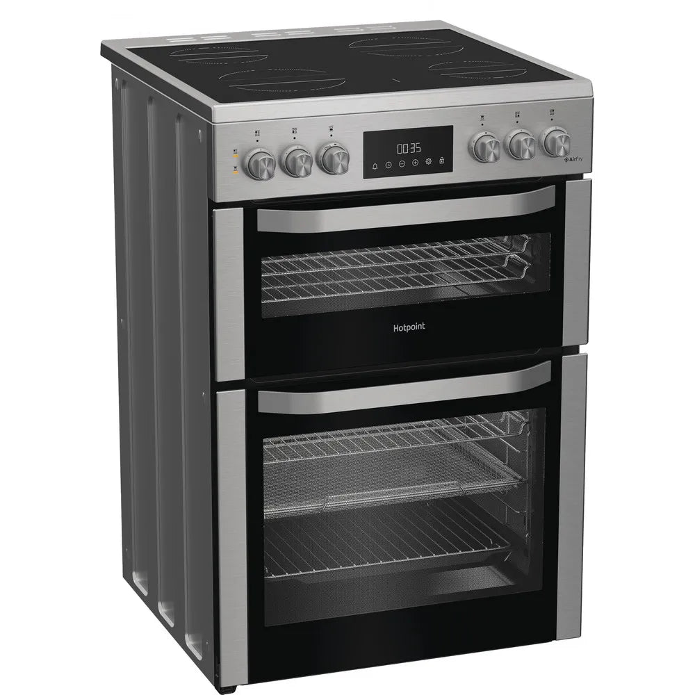 Hotpoint HDE6VDCAX 60cm Electric Double Cooker with Air Fry Stainless Steel