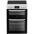 Hotpoint HDE6VDW 60cm Electric Double Cooker with Induction Hob White