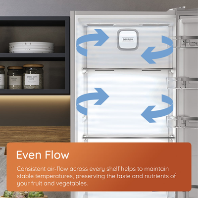 Hotpoint HPK 26403W XP5UK Freestanding Dual No Frost 70/30 Fridge Freezer with Even Flow Brushed Steel HPK26403WXP5UK