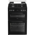 Hotpoint HTG6GDCB1 60cm Gas Twin Cooker with Glass Lid Black