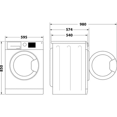 Hotpoint NDB9635GKUK 9+6Kg 1400 Spin Washer Dryer Graphite