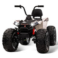 Garvee Ride - P Series: 24V Kids Quad ATV, Ride on Car 4WD Quad Electric Vehicle, 4x80W Powerful Engine, with 7AHx2 Large Battery, Accelerator Handle, EVA Tire, Full Metal Suspension, LED Light, Bluetooth&Music - White