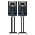 JBL 4309 High Performance Studio Monitor Bookshelf Speakers with JS-65 Stands Pair - Black
