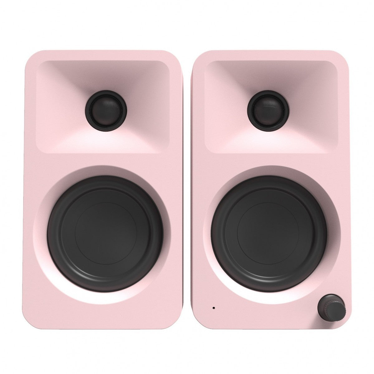 Kanto ORA 100W Powered Reference Desktop Speakers with Bluetooth & SE2 Speaker Stands Package Pink