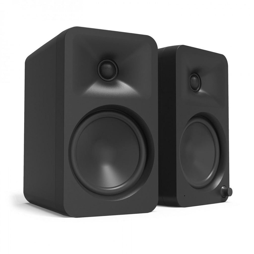 Kanto ORA4 140W Powered Reference Desktop Speakers with Bluetooth & SE4 Elevated Speaker Stands Black