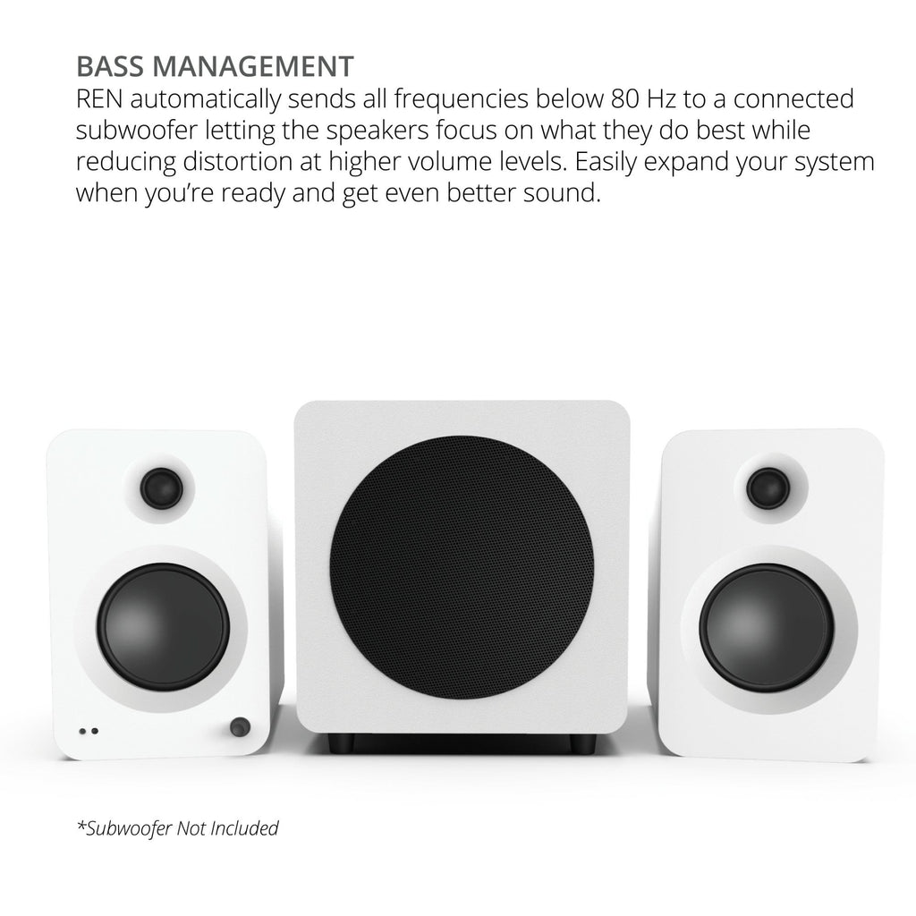 Kanto REN 200W Powered Bookshelf Speakers Pair with HDMI ARC USB-C and Bluetooth 5.3 - Matte White