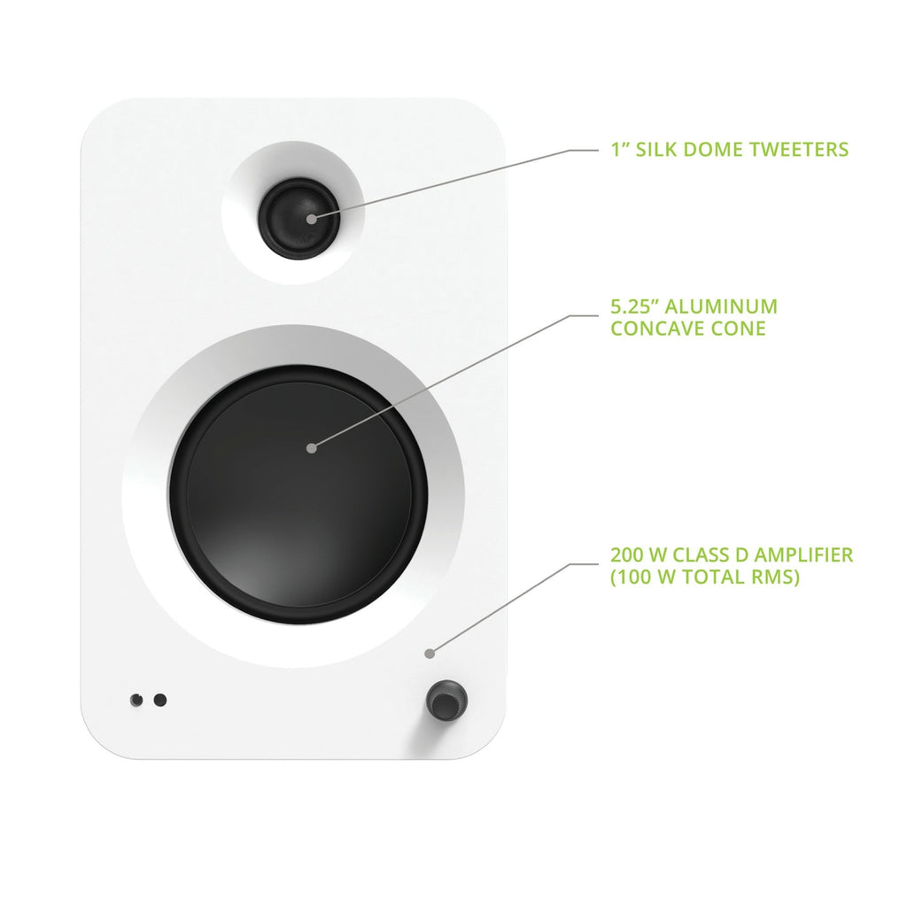 Kanto REN 200W Powered Bookshelf Speakers Pair with HDMI ARC USB-C and Bluetooth 5.3 - Matte White
