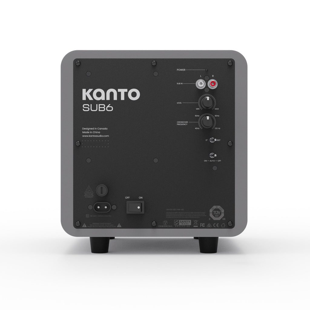 Kanto SUB6 200W 6 Inch Vinyl Subwoofer - Matte Grey