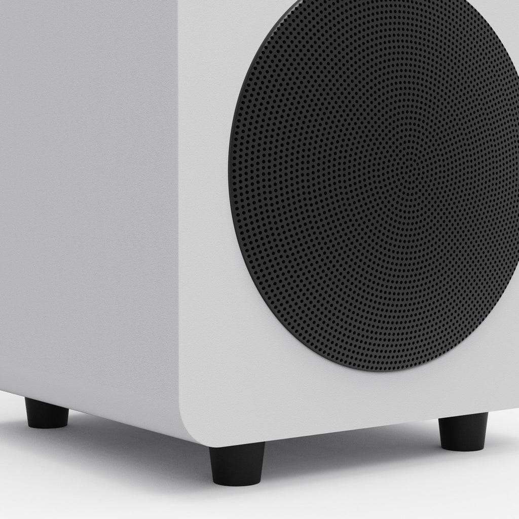 Kanto SUB6 200W 6 Inch Vinyl Subwoofer - Matte White with Black Grill