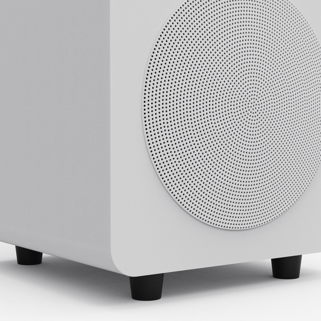Kanto SUB6 200W 6 Inch Vinyl Subwoofer - Matte White with White Grill