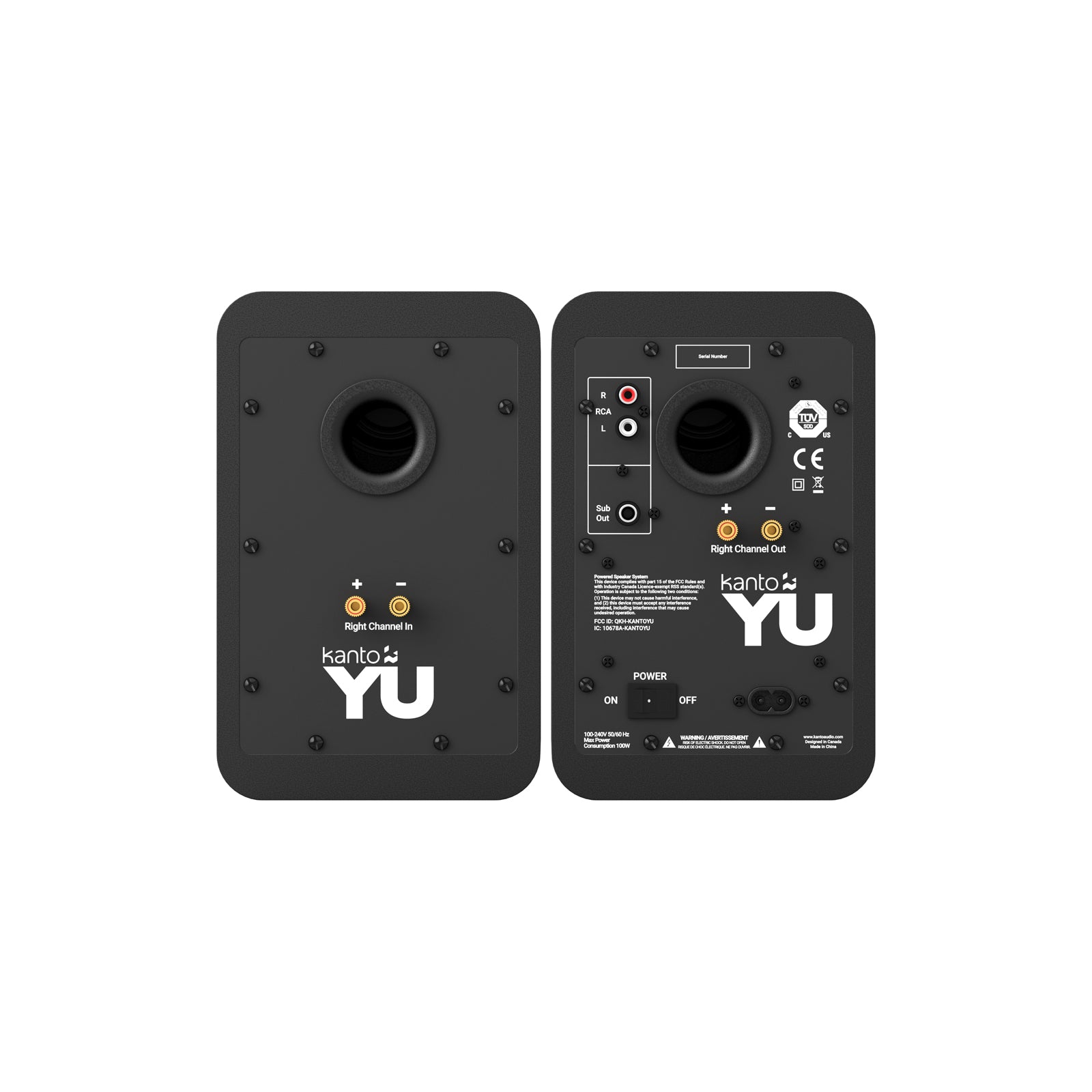 Kanto YU 140W Powered Bookshelf Speakers with Bluetooth Matte Black