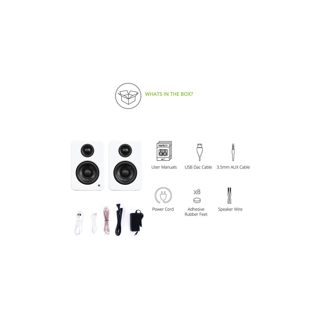 Kanto YU2 Powered Desktop Speakers Matte White