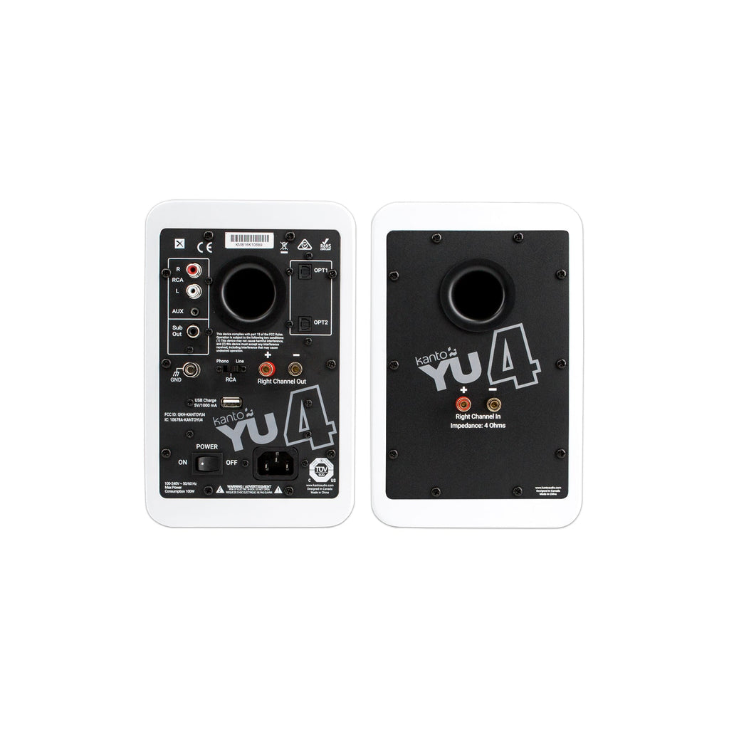 Kanto YU4 Powered Bookshelf Speakers With Bluetooth Matte White