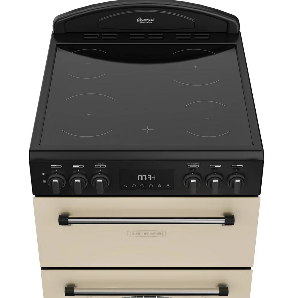 Leisure CLB60ECC 60cm Freestanding Double Oven Electric Range Style Cooker in Cream - A Rated