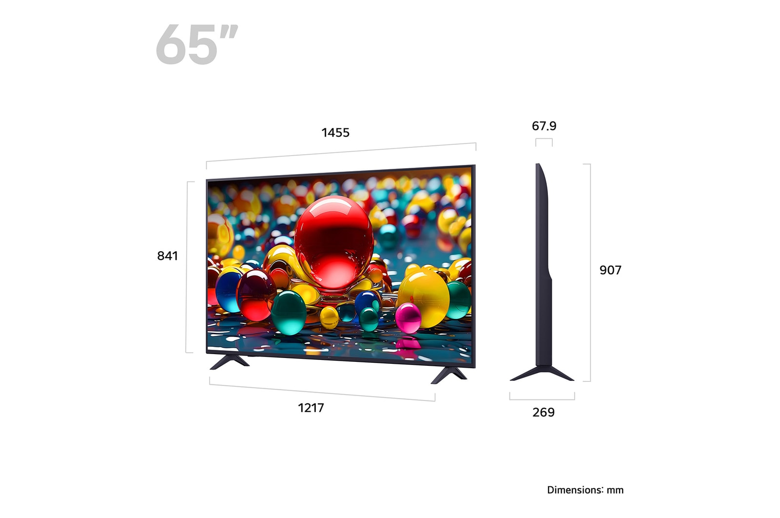 LG 65UA74006LB 65 Inch AI ThinQ UA74 4K UHD HDR Smart TV