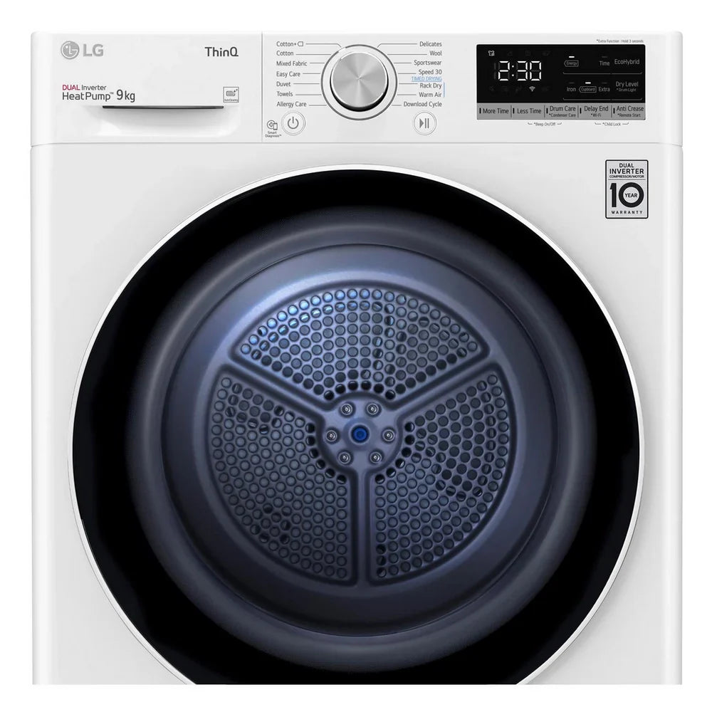 LG V7 FDV709W WiFi Connected 9kg DUAL Inverter Heat Pump Tumble Dryer White A++ Rated