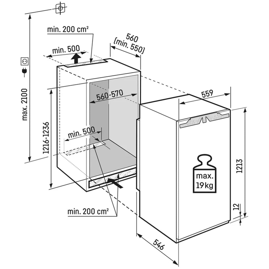 Liebherr Pure IRE4101 122cm Fully Integrated Fridge with Icebox