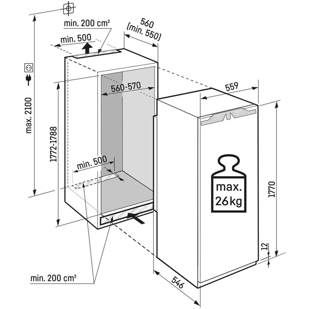 Liebherr Pure IRE5101 Fully Integrated Fridge with Icebox