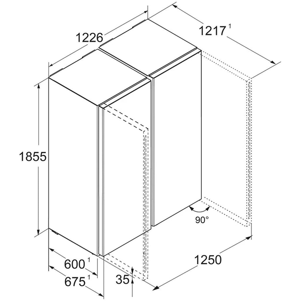 Liebherr XRFSF5220 677L Freestanding No Frost Side by Side Fridge Freezer in Stainless Steel