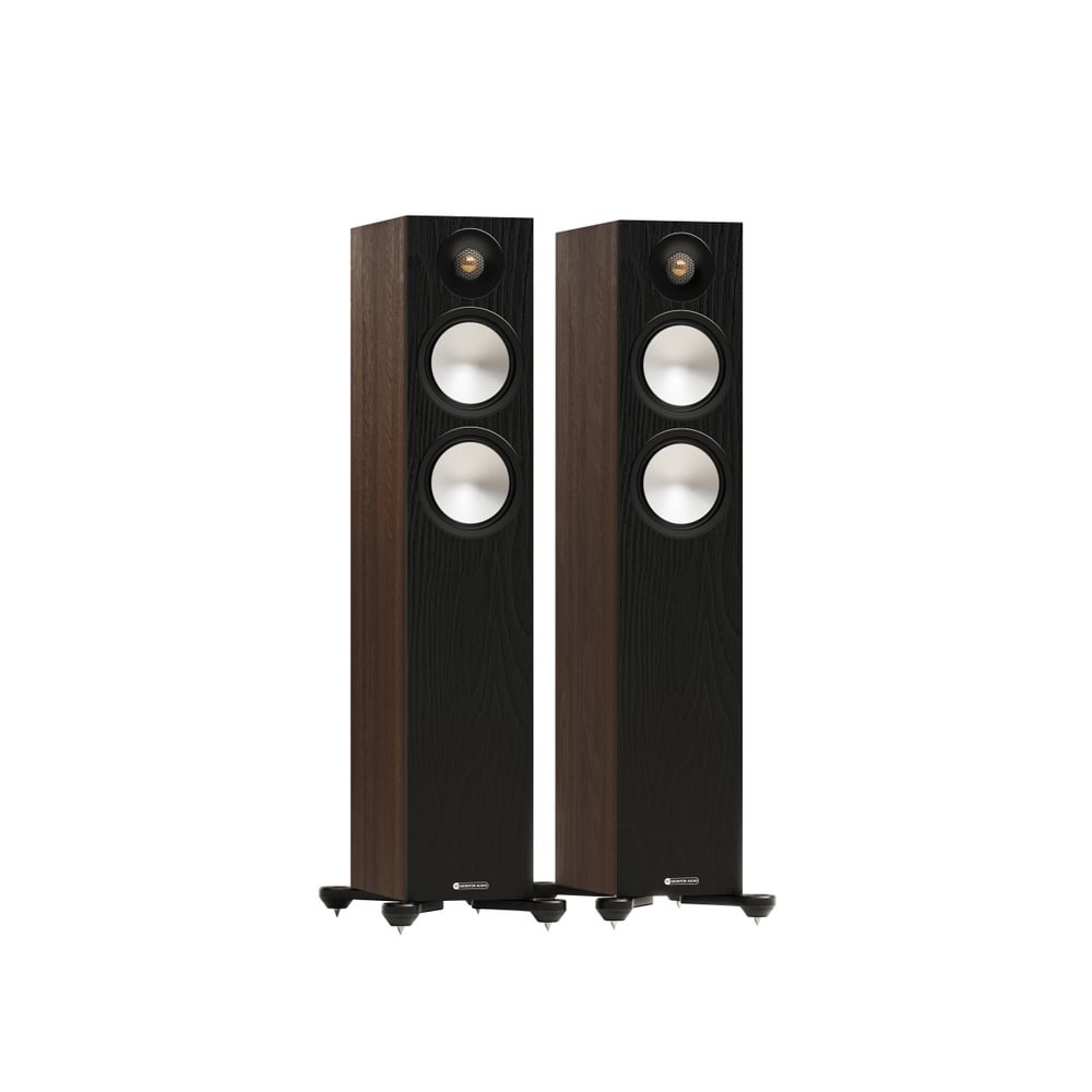 Mission 778X Integrated Amplifier Black with Monitor Audio Bronze 300 7G Floorstanding Speakers Walnut Pair HiFi Package