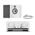 Mission 778X Integrated Amplifier Silver with Bowers & Wilkins 606 S3 Standmount Speakers White Pair