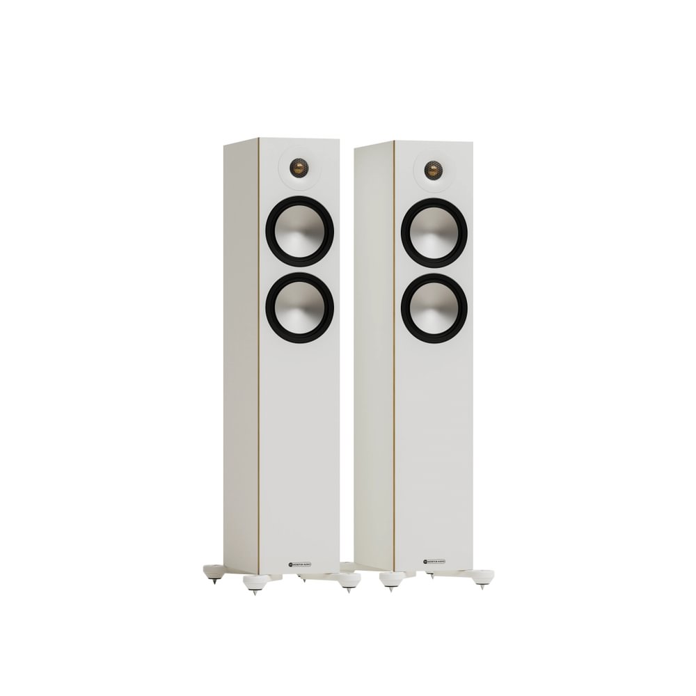 Mission 778X Integrated Amplifier Silver with Monitor Audio Bronze 300 7G Floorstanding Speakers White Pair HiFi Package