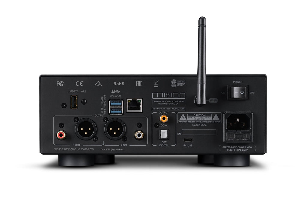 Mission 778X Stereo Amplifier with 778S Streamer Bundle - Black