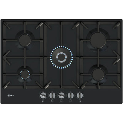 Neff T27CIQ8S0 N70 Flame Select 75cm Black Enamel Gas Hob