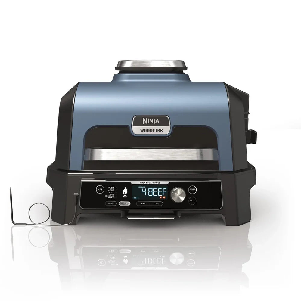 Ninja OG901UK Woodfire Pro Connect XL Electric BBQ Grill & Smoker with Cover and Woodfire Pellets OG901UKCOVKIT