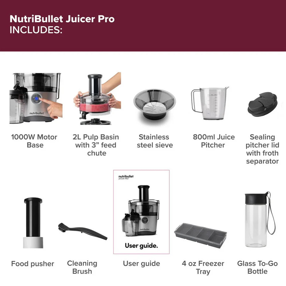 Nutribullet 1000W Juicer Pro NBJ-200 - Silver
