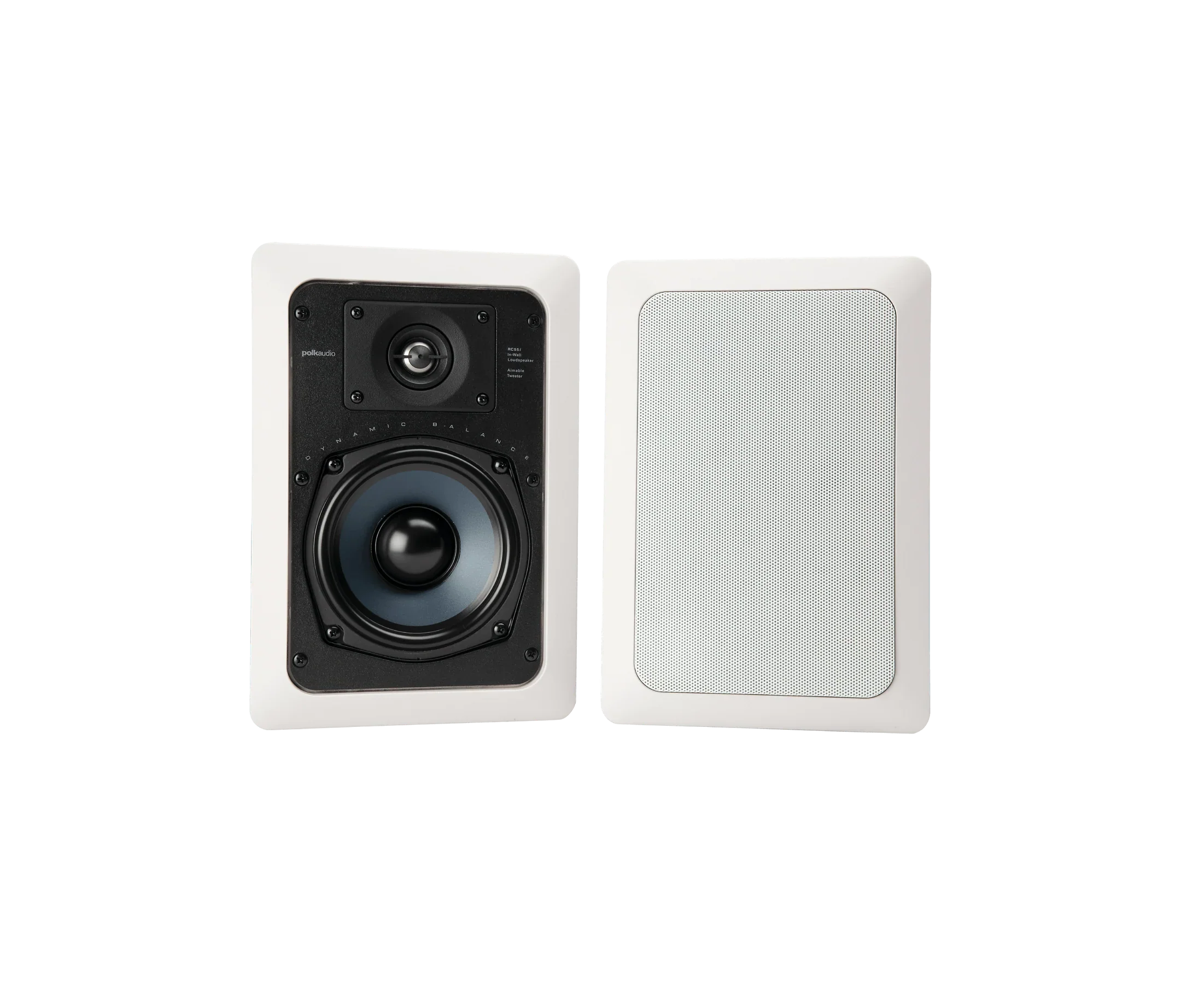 Polk RC55i High-Quality In-Wall Speakers Pair with 5.25inch Drivers White