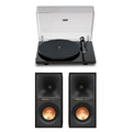Pro-Ject E1.2 Manual Turntable with Klipsch R40PM Powered Bluetooth Speakers Pair Hi-Fi Package