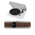 Pro-Ject T1 EVO Phono Belt-Driven Turntable White and Ruark R410 Integrated Wireless Music System Grey HiFi Package