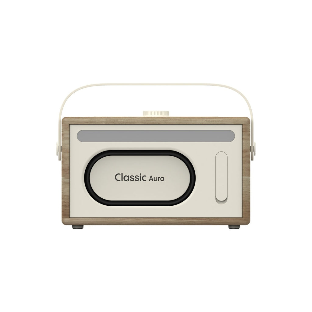 Pure Classic Aura Portable Bluetooth Speaker with Ambient Lighting - Cotton White Oak
