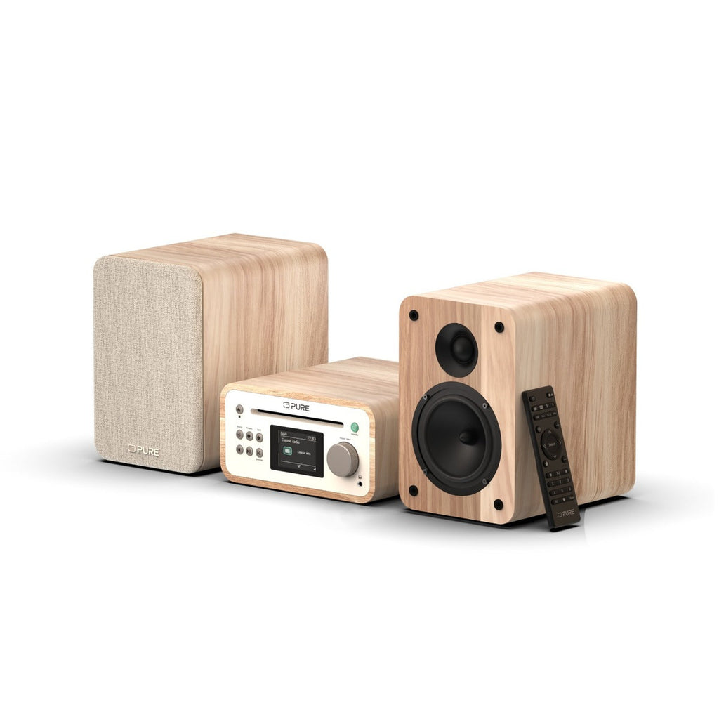 Pure Classic Stereo Mini DAB DAB+ FM Radio with Bluetooth CD Player Micro Stereo System Cotton White