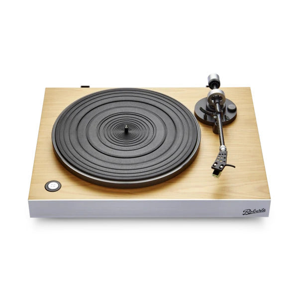 Roberts Stylus Luxe Turntable with Built-In Preamplifier & Kanto Ora Black Powered Bluetooth Desktop Speakers