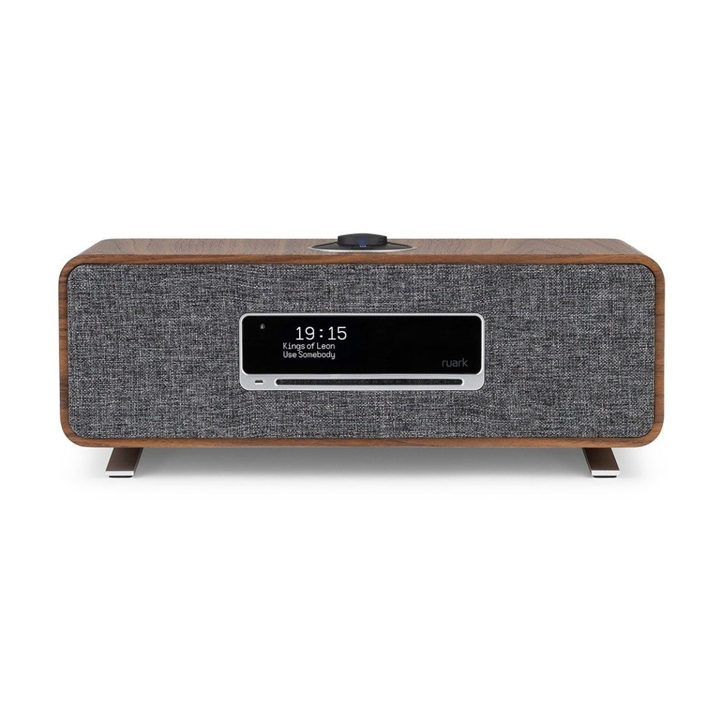Ruark R3S Music System in Rich Walnut Veneer with Slate Grey Fabric Grille