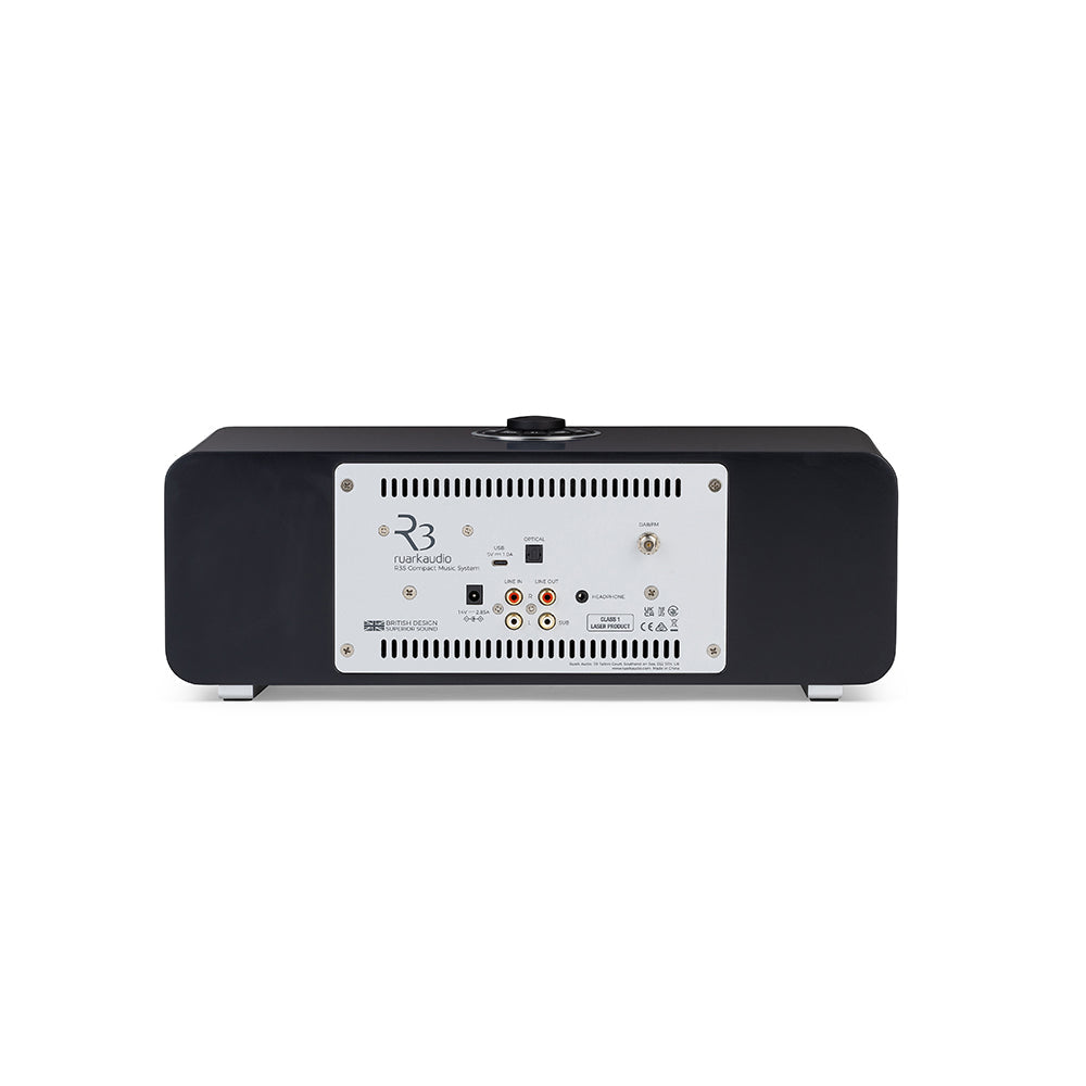 Ruark R3S Music System In Satin Charcoal Lacquer with Slate Grey Fabric Grille NEW