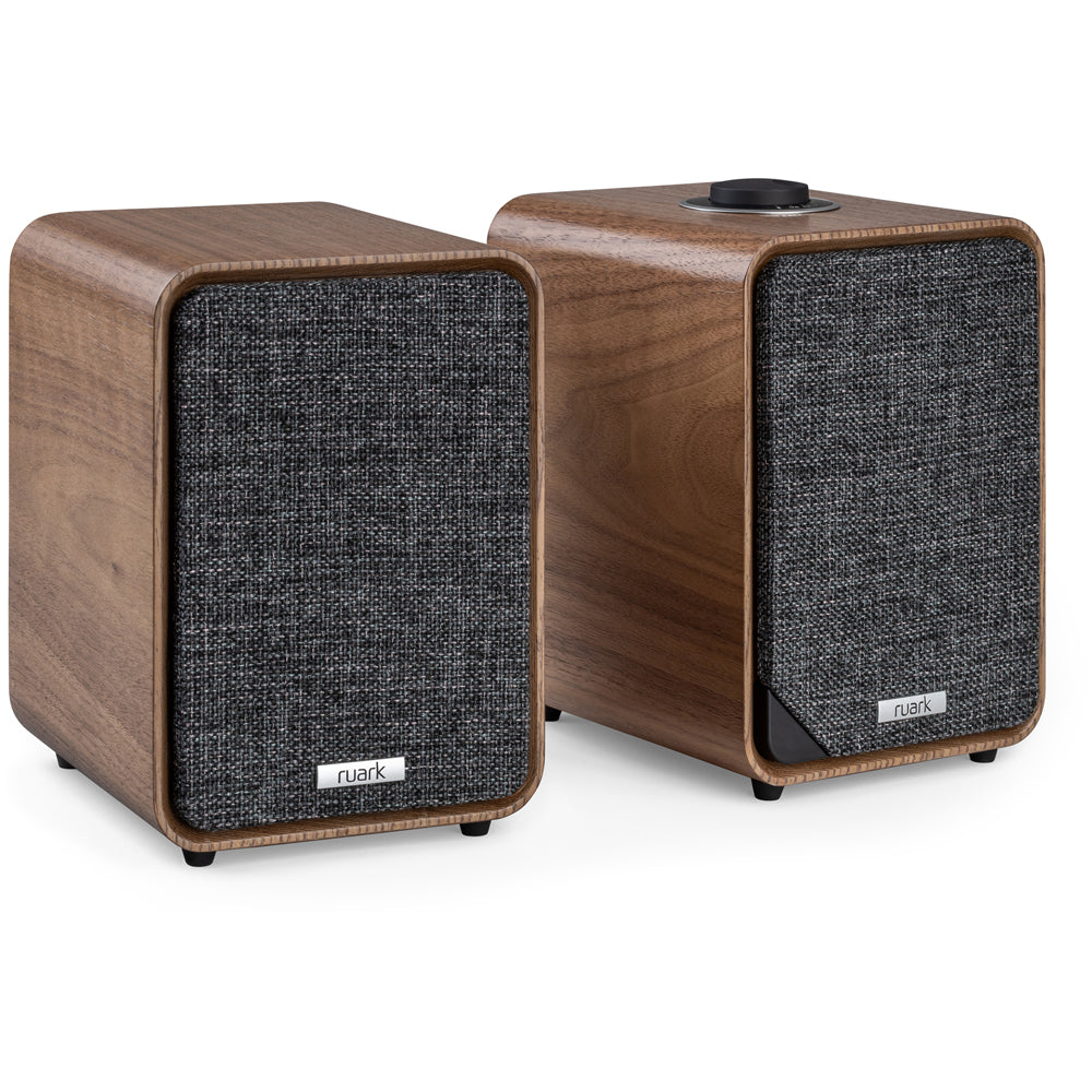 Ruark RS1 Subwoofer with MR1 MK3 Active Bluetooth Speakers Pair Rich Walnut