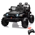 Garvee Ride - P Series: 2 Seaters Kids Ride On Truck With Remote Control,20“ Large Seat Ride On Car for Toddlers, 24V 9AH Electric Vehicle Car With Led Light,Large Storage Space, Bottle Holder,Music, Horn for 3-8 Years,Black